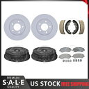 brake disc rotor ダッジグランドキャラバン2003コーティングブレーキローターとメタリックパッドドラムと靴 Fits Dodge Grand C...