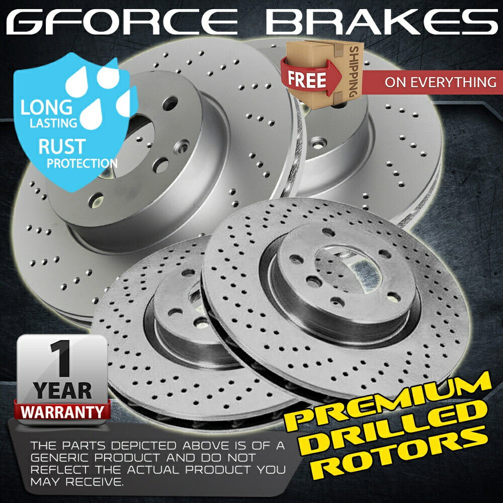 brake disc rotor 2012-2015のフロント＆リア4クロスドリルブレーキロータージープグランドチェロキーSRT8 Front & Rear 4 Cross Drilled Brake Rotors for 2012-2015 Jeep Grand Cherokee SRT8