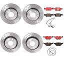 brake disc rotor BMW E46用のブレンボフロントリアフルブレーキキットディスクローターセラミックパッドとセンサー Brembo Front ...