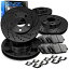 brake disc rotor եȥꥢ֥å֥졼ɥ륹å+ߥåѥå+ϡɥåCBC.31069.42 Front Rear Black Brake Rotors Drill Slot+Ceramic Pads+Hardware Kit CBC.31069.42