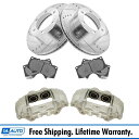 brake disc rotor フロントパフォーマンスドリルとスロット付きブレーキローター&POSIセラミックパッド&キャリパーキット Front Perfo...