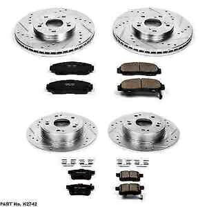 brake disc rotor パワーストップK2742フロント/リアZ23エボリューション1ホンダアコード用のクリックブレーキキット Power Stop K2742 Front/Rear Z23 Evolution 1-Click Brake Kit for Honda Accord