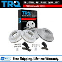 brake disc rotor TRQフロントリアパフォーマンスドリル&スロットローター&POSIセラミックブレーキパッドキット TRQ Front Rear Performance Drilled & Slotted Rotor & Posi Ceramic Brake Pad Kit(2)
