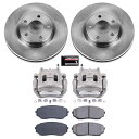brake disc rotor KCOE3071 POWERSTOP 2ホイールセットブレーキディスクとキャリパーキットのフロント新しいエッジ KCOE307...
