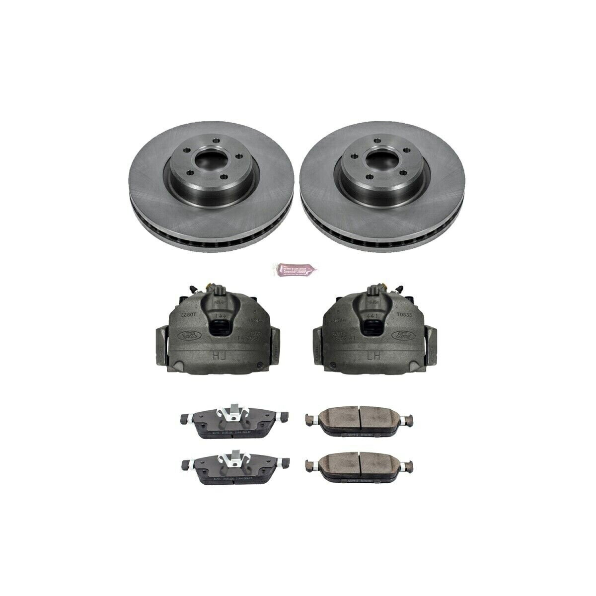 brake disc rotor KCOE7208 PowerStop 2ۥ륻åȥ֥졼ǥȥѡåȤΥեȿե KCOE7208 Powerstop 2-Wheel Set Brake Disc and Caliper Kits Front New for Focus