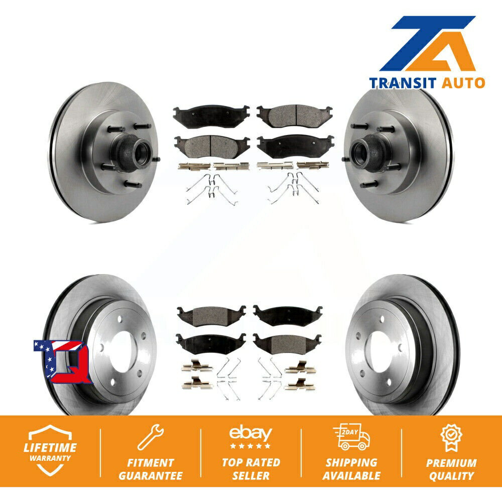 brake disc rotor フォードE-150クラブワゴンエコノリン用のフロントリアディスクブレーキローターセラミックパッドキット Front Rear Disc Brake Rotors Ceramic Pad Kit For Ford E-150 Club Wagon Econoline