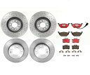 brake disc rotor ブレンボフロントリアブレーキキットドリルドディスクローターVWジェッタGLグリ用セラミックパッド Brembo Front Rear Brake Kit Drilled Disc Rotors Ceramic Pads For VW Jetta GL GLI