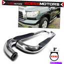 海外製 エアロパーツ 適合する07-21 Tundra Standard Cab 3INステンレス鋼シルバーナーフバーランニングボード Fits 07-21 T...