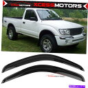 海外製 エアロパーツ 95-04トヨタタコマ標準キャブアクリルスリムウィンドウバイザーレインガード2PCS Fits 95-04 Toyota Tacoma S...
