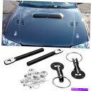 海外製 エアロパーツ Black Zinc Steel Hood Lock Pin Mount Security Hardware Latch Kit for Honda Acura Black Zinc Steel Hood lock Pin Mount Security Hardware Latch Kit For Honda Acura(2)
