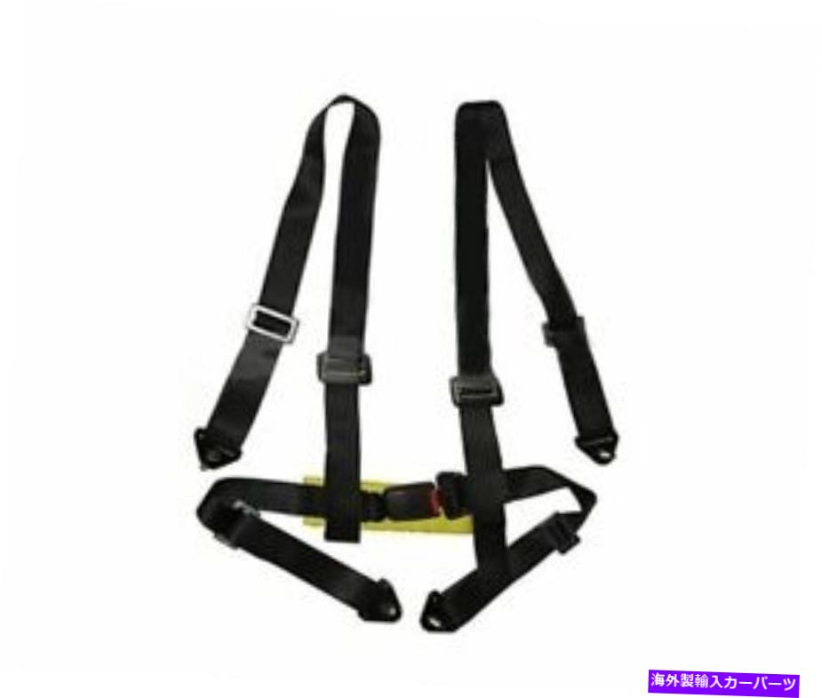 海外製 エアロパーツ 4ポイントブラック調整可能なハーネス安全バックルシートベルトレーシングシート 4-POINT BLACK ADJUSTABLE HARNESS SAFETY BUCKLE SEAT BELT RACING SEAT