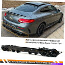 CO GAp[c C43X^CAfBt[U[+15-21 W205 2DRN[ỹubNNEhGL][Xg̔rCqg C43 STYLE REAR DIFFUSER+BLACK CHROME ROUND EXHAUST TIPS FOR 15-21 W205 2DR COUPE