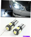 海外製 エアロパーツ ペアユーロ6Kピュアホワイト5 SMD LEDキャンバスエラーフリーT10 194 168 W5W電球 PAIR EURO 6K PURE...