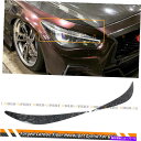 海外製 エアロパーツ 2014-2022インフィニティQ50フォードカーボンファイバーヘッドライトアイリッドカバー眉毛 FOR 2014-2022 INFINI...