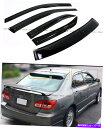 CO GAp[c 03-08̃g^J[3Dg󑋃oCU[CK[h +A[toCU[R{ For 03-08 Toyota Corolla 3D Wavy Window Visor Rain Guard + Rear Roof Visor Combo