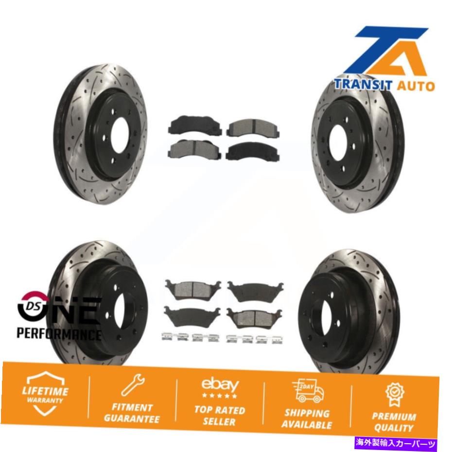 brake disc rotor フロントリアコートドリルスロットディスクブレーキローターローターセミメタルパッドキットFORD F-150 Front Rear Coat Drill Slot Disc Brake Rotor Semi-Metallic Pad Kit For Ford F-150