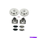 brake disc rotor KCOE6376 PowerStop 2ホイールセットブレーキディスクとキャリパーキットのリア新しいエクスプローラー KCOE...