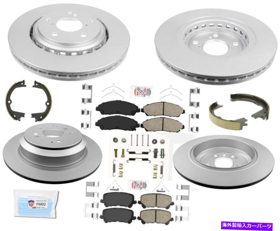 brake disc rotor コーティングされたディスクブレーキローターパッドハードウェアパーキングフィット2019-2021ホンダパスポート Coated Disc Brake Rotors Pads Hardware Parking Fits 2019-2021 Honda Passport