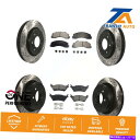 brake disc rotor フロントリアコートドリルスロットディスクブレーキローターローターセミメタルパッドキットFORD F-150 Front Rea...