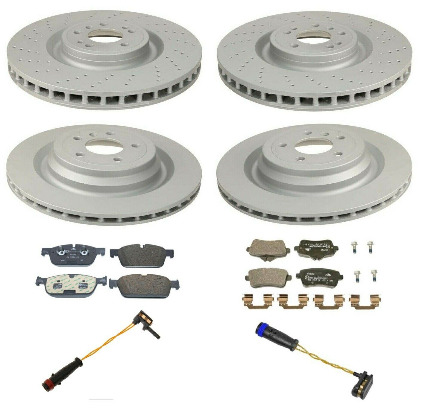 brake disc rotor 륻ǥѤΥեȡꥢǥ֥졼ѥåɤȥ󥵡åW166 GL550 GL450 Front &Rear Disc Brake Rotors Pads &Sensors Kit For Mercedes W166 GL550 GL450