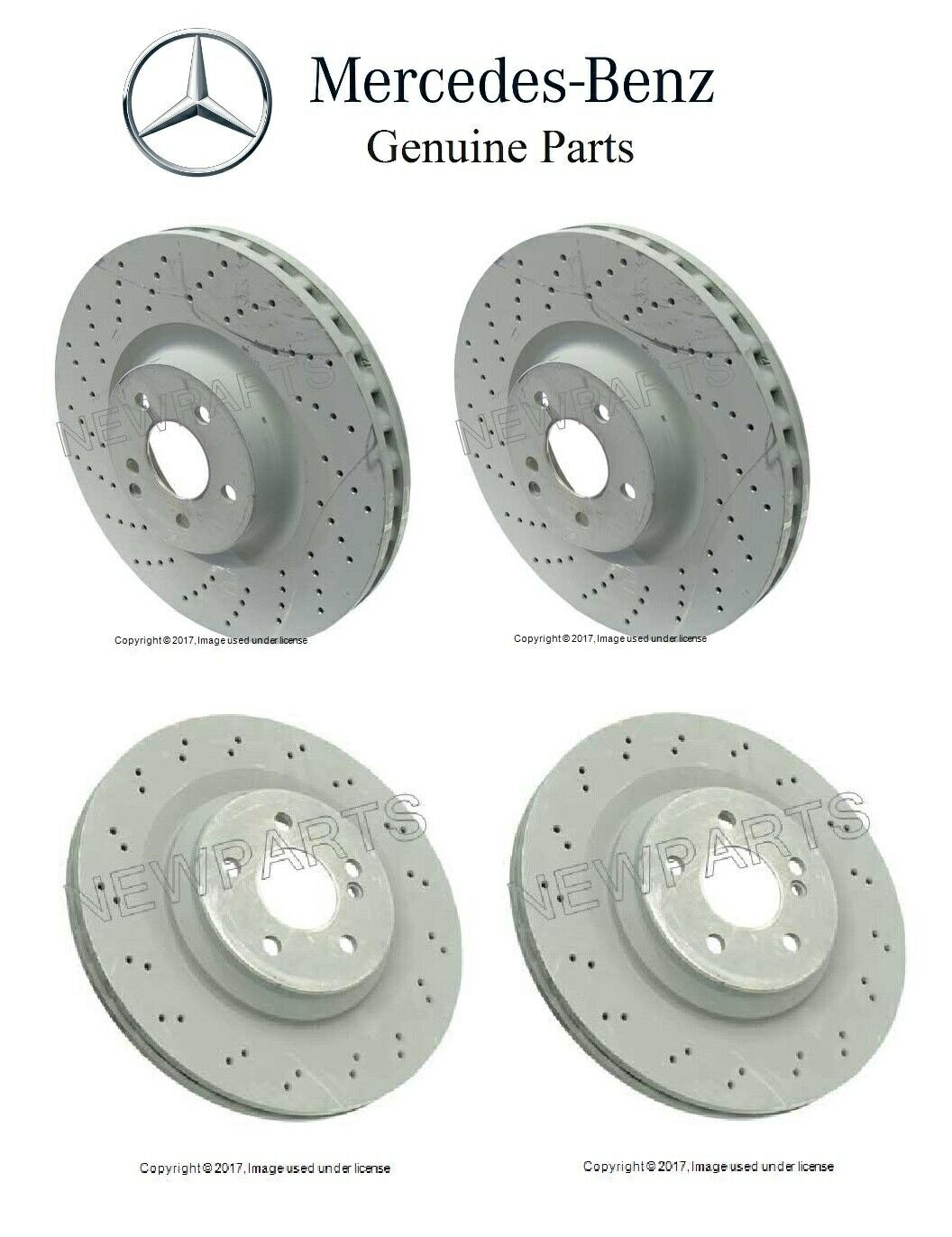 brake disc rotor メルセデスR230 SL55 SL65 AMGフロントおよびリアディスクブレーキローターのセット本物 For Mercedes R230 SL55 SL65 AMG Set of Front & Rear Disc Brake Rotors Genuine