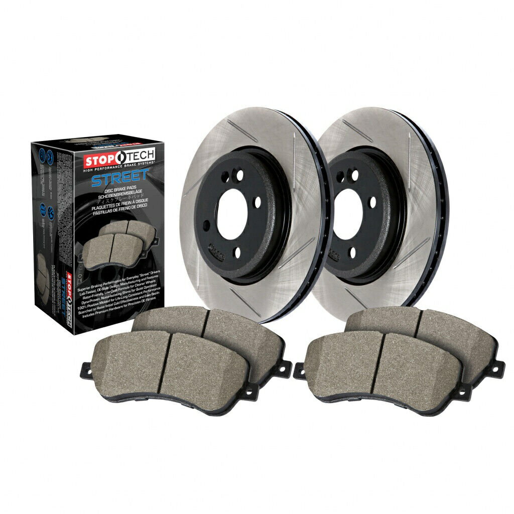 brake disc rotor ポンティアックG8 2008 2009車軸パックリアロータースロットスロット +パッドパッケージの停止テック StopTech For Pontiac G8 2008 2009 Axle Pack Rear Rotors-Slotted + Pads Package