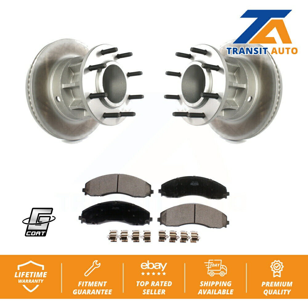 brake disc rotor フォードF-450スーパーデューティF-550 4 x 2のフロントコートブレーキローターハブセラミックパッドキット Fron...