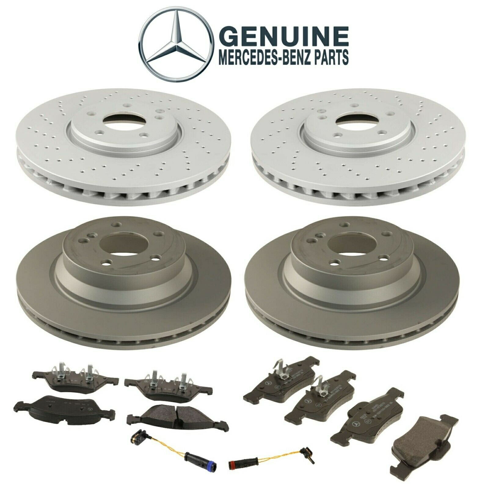 brake disc rotor 륻ǥW211 E350ѤʪΥեȡꥢǥ֥졼ѥåɤȥ󥵡å Genuine Front &Rear Disc Brake Rotors Pads &Sensors Kit For Mercedes W211 E350