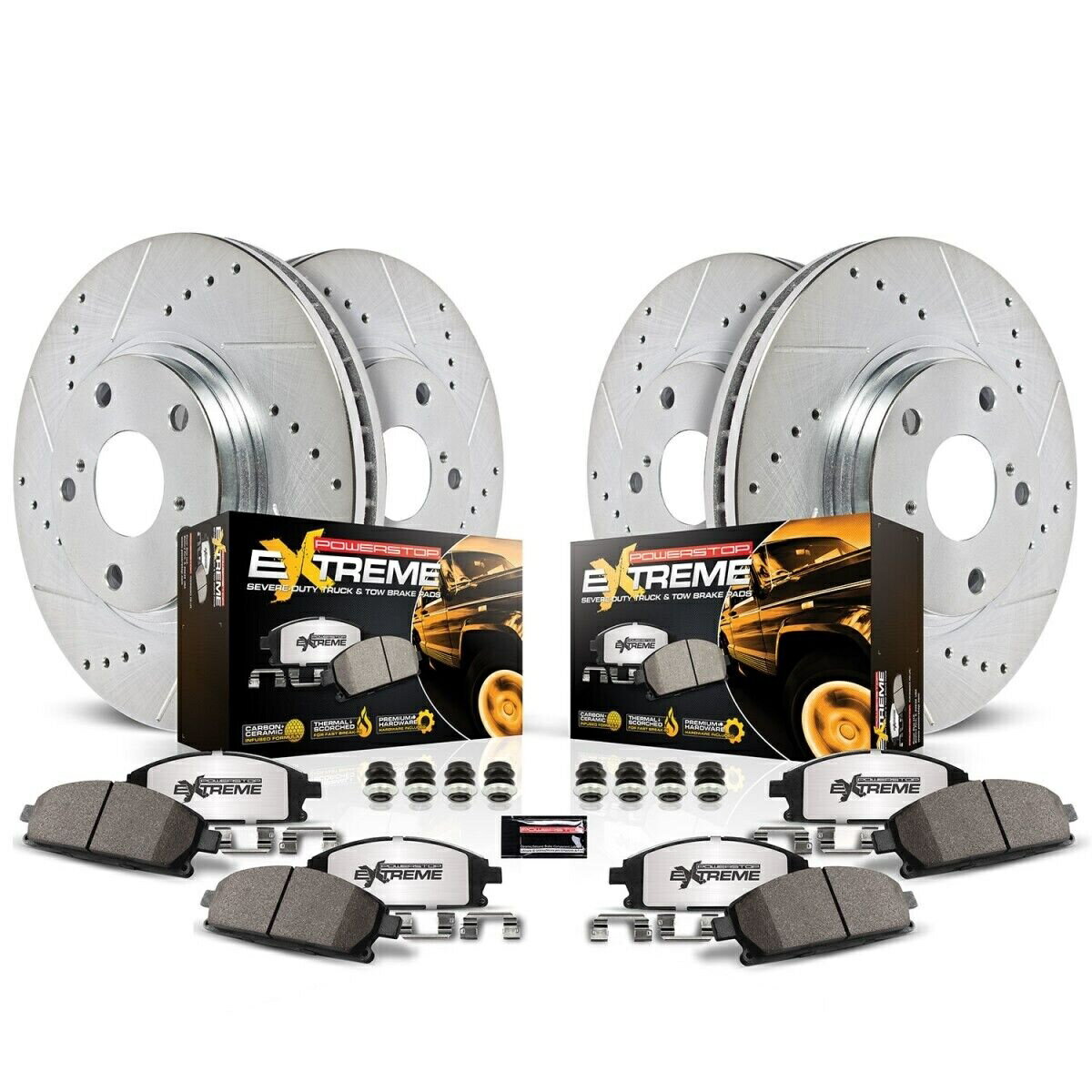 brake disc rotor K6396-36 PowerStop Brake Disc and Pad Kit K6396-36 Powerstop Brake Disc and Pad Kits 4-Wheel Set Front & Rear for Liberty