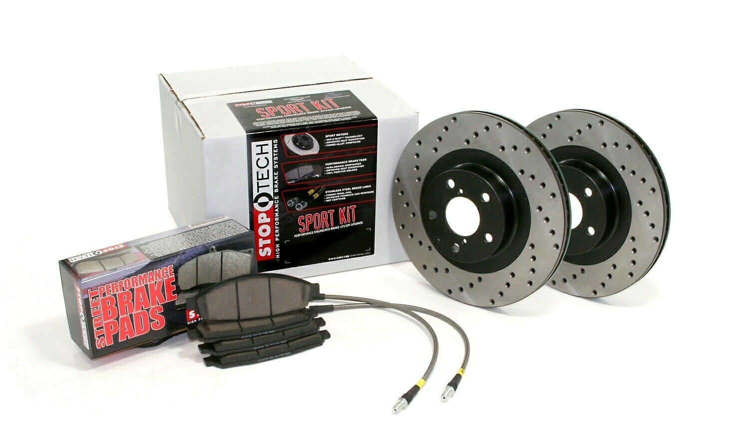 brake disc rotor STOPTECH 979.40016Fスポーツディスクブレーキキットw/クロスドリルローターはプレリュードに適合します StopTech 979.40016F Sport Disc Brake Kit w/Cross-Drilled Rotors Fits Prelude