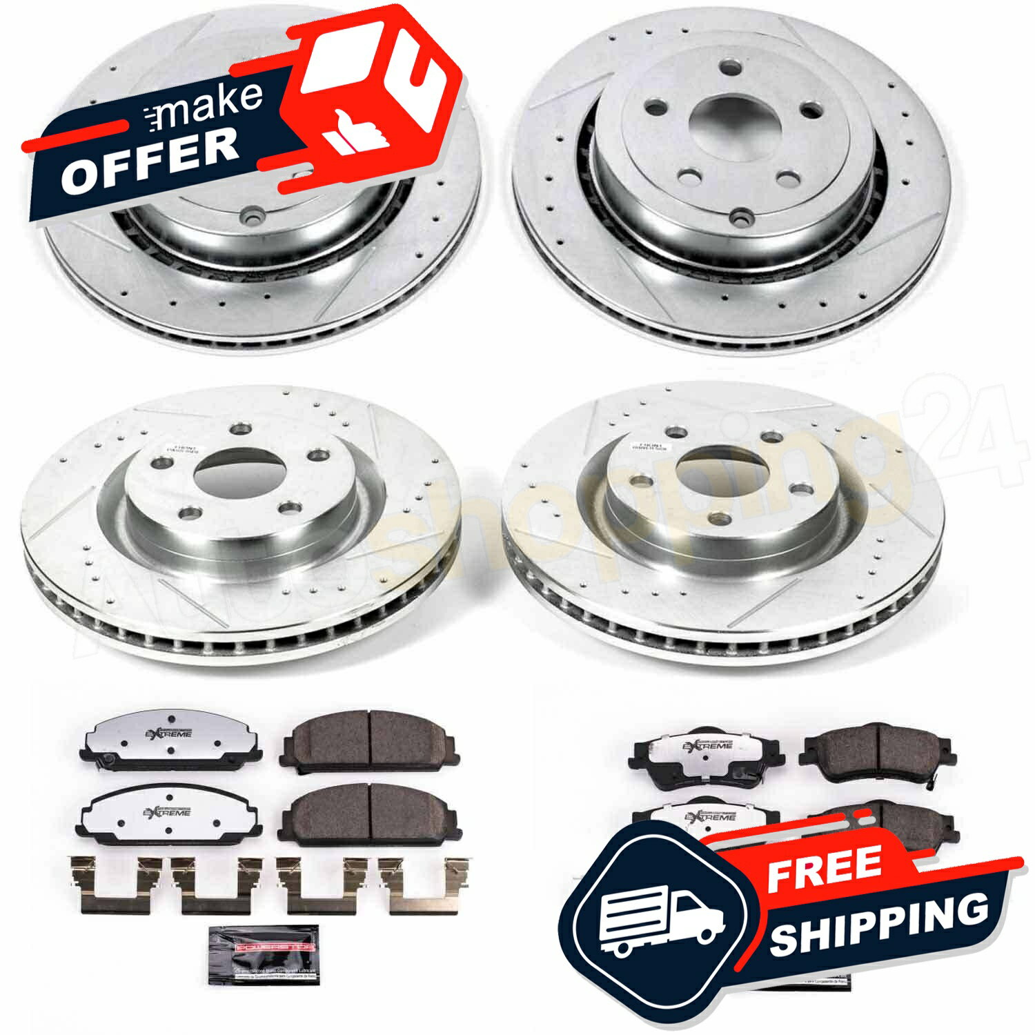 brake disc rotor パワーストップK5530-26 1クリックストリートウォリアーZ26ブレーキキット08-09ポンティアックG8 Power Stop K5530-26 1-Click Street Warrior Z26 Brake Kit for 08-09 Pontiac G8