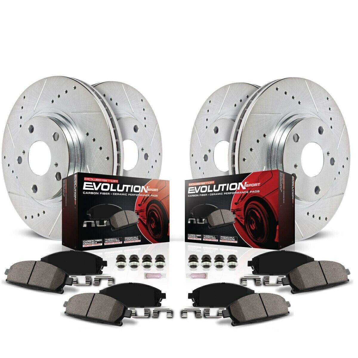 brake disc rotor K6396 Powerstop 4-Wheelセットブレーキディスクとパッドキットの前後のリバティ K6396 Powerstop 4-Wheel Set Brake Disc and Pad Kits Front & Rear for Liberty