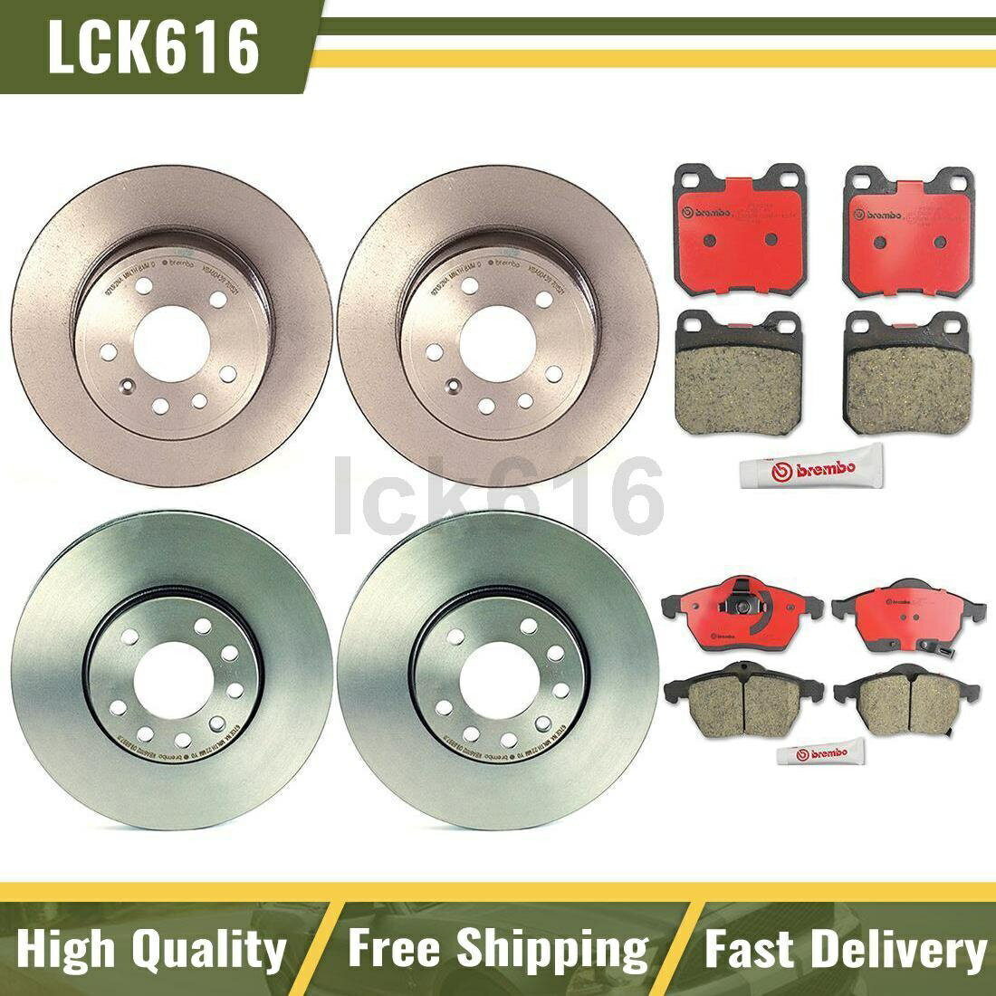 brake disc rotor 1999年から2001年のSaab 9-3のフロントブレンボブレーキキットパッドとローターリアキット Front Brembo Brake Kit pads and rotors Rear Kit For 1999-2001 Saab 9-3