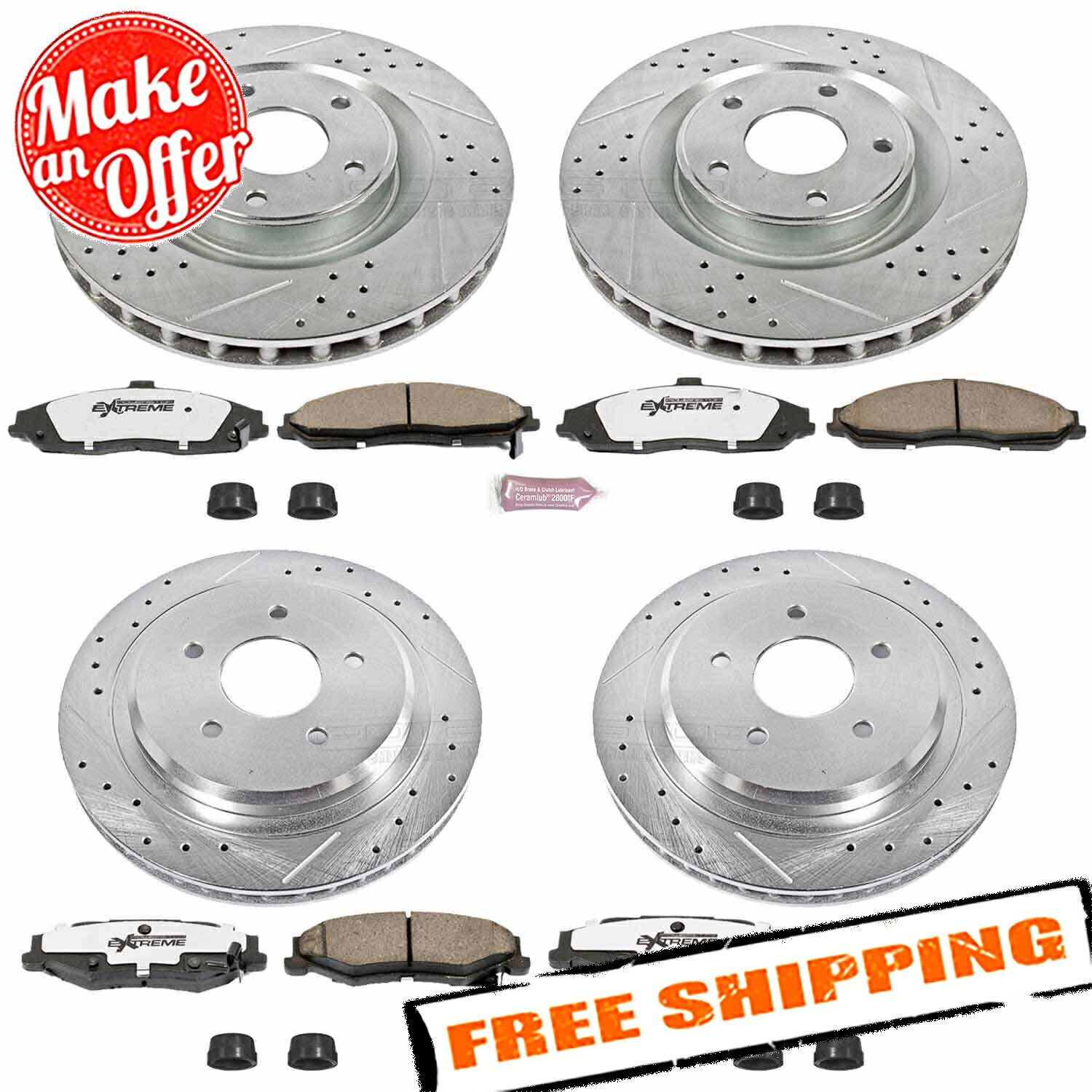 brake disc rotor パワーストップ1クリックストリートウォリアーZ26ブレーキキット07-13シボレーコルベット Power Stop 1-Click Street Warrior Z26 Brake Kit for 07-13 Chevy Corvette