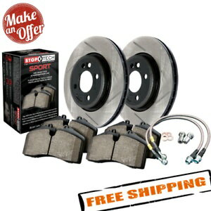 brake disc rotor STOPTECH 977.44016Fスポーツスロット付き1ピースフロントブレーキキット13-16 SCION FR-S StopTech 977.44016F Sport Slotted 1-Piece Front Brake Kit for 13-16 Scion FR-S
