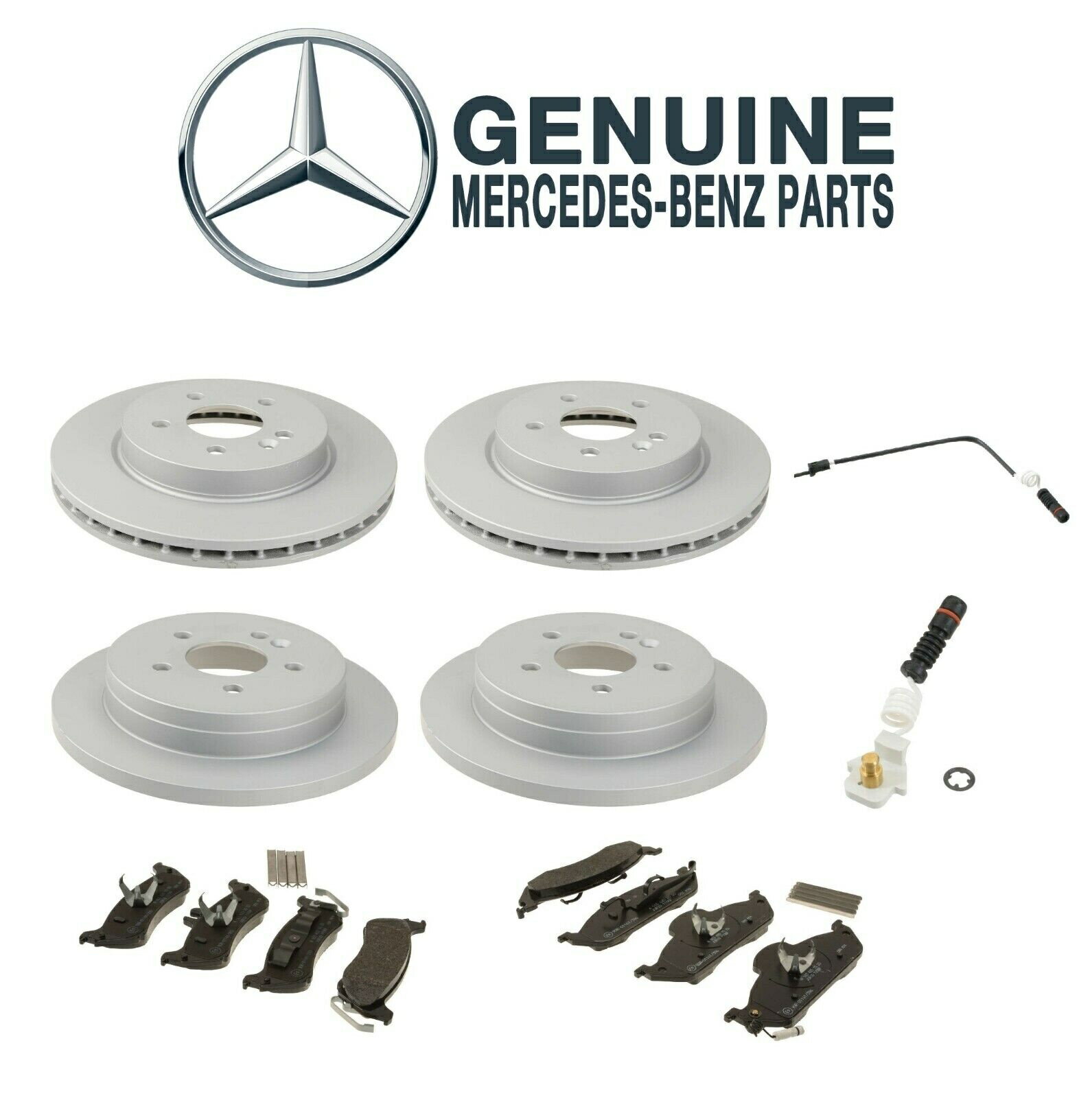 brake disc rotor 륻ǥW163ѤʪΥեȤӥꥢǥ֥졼ѥåɤȥ󥵡å Genuine Front and Rear Disc Brake Rotors Pads and Sensors Kit For Mercedes W163