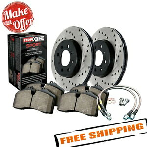 brake disc rotor STOPTECH 979.47008F 2009-2010 Subaru Imprezaのスポーツドリルフロントブレーキキット StopTech 979.47008F Sport Drilled Front Brake Kit for 2009-2010 Subaru Impreza