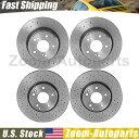 brake disc rotor ブレンボフロントリアドリルスロットスロットブレーキローター4フィット03-05メルセデスベンツC240 Brembo Fron...