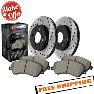 brake disc rotor STOPTECH 939.40011 STREET DRILLILDED 1ピースフロントブレーキキット97-01ホンダCR-V StopTech 939.40011 Street Drilled 1-Piece Front Brake Kit for 97-01 Honda CR-V