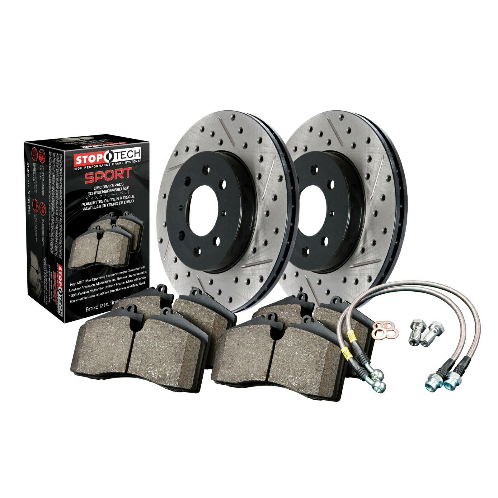 brake disc rotor StopTech 978.62012R 10-11シボレーコルベット用のドリル＆スロットリアブレーキキット StopTech 978.62012R Drilled & Slotted Rear Brake Kit for 10-11 Chevy Corvette