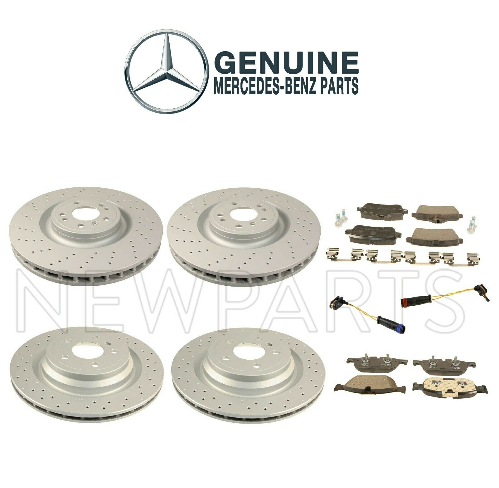 brake disc rotor 륻ǥW166 ML550 4.6եȡꥢǥ֥졼ȥѥåɤӥ󥵡å For Mercedes W166 ML550 4.6 Front &Rear Disc Brake Rotors &Pad and Sensors Kit