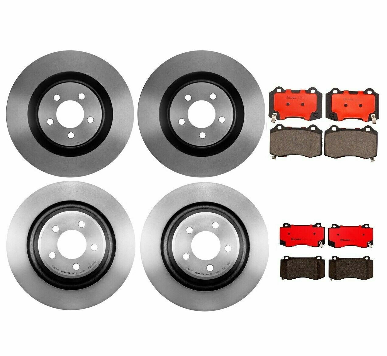 brake disc rotor ブレンボフロントとリアフルブレーキキットディスクロータークライスラーダッジ用セラミックパッド Brembo Front and Rear Full Brake Kit Disc Rotors Ceramic Pads For Chrysler Dodge