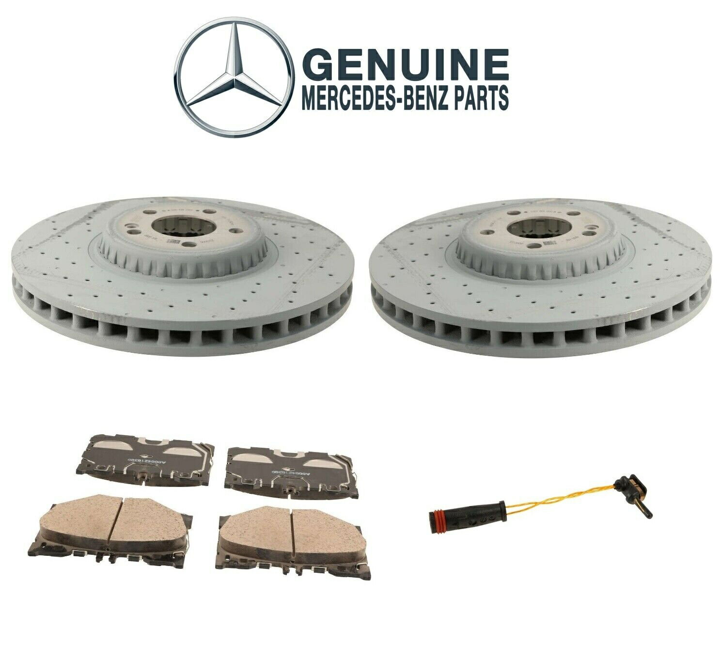 brake disc rotor 륻ǥCLS450 E300 E350ѤʪΥեȥǥ֥졼ѥåɤȥ󥵡å Genuine Front Disc Brake Rotors Pads &Sensor Kit For Mercedes CLS450 E300 E350