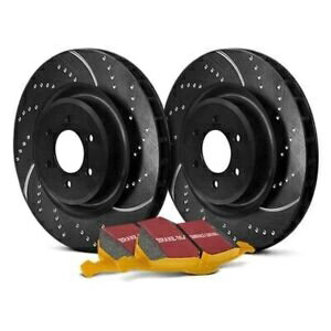 brake disc rotor Cadillac CTS 14-19ブレーキキットEBCステージ5スーパーストリートのくぼみ＆スロット For Cadillac CTS 14-19 Brake Kit EBC Stage 5 Super Street Dimpled & Slotted