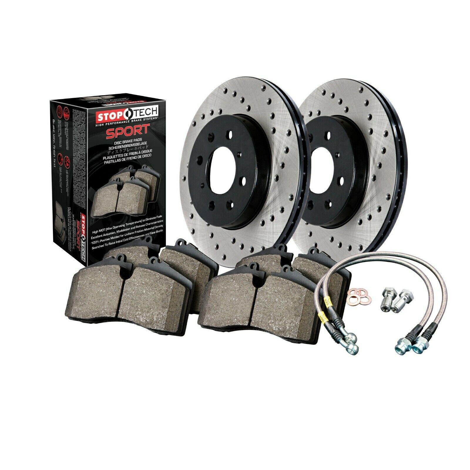 brake disc rotor 11-12スバルインプレッサWRX用のストップテックフロントディスクブレーキパッドとドリルローターキット StopTech Front Disc Brake Pad and Drilled Rotor Kit for 11-12 Subaru Impreza WRX