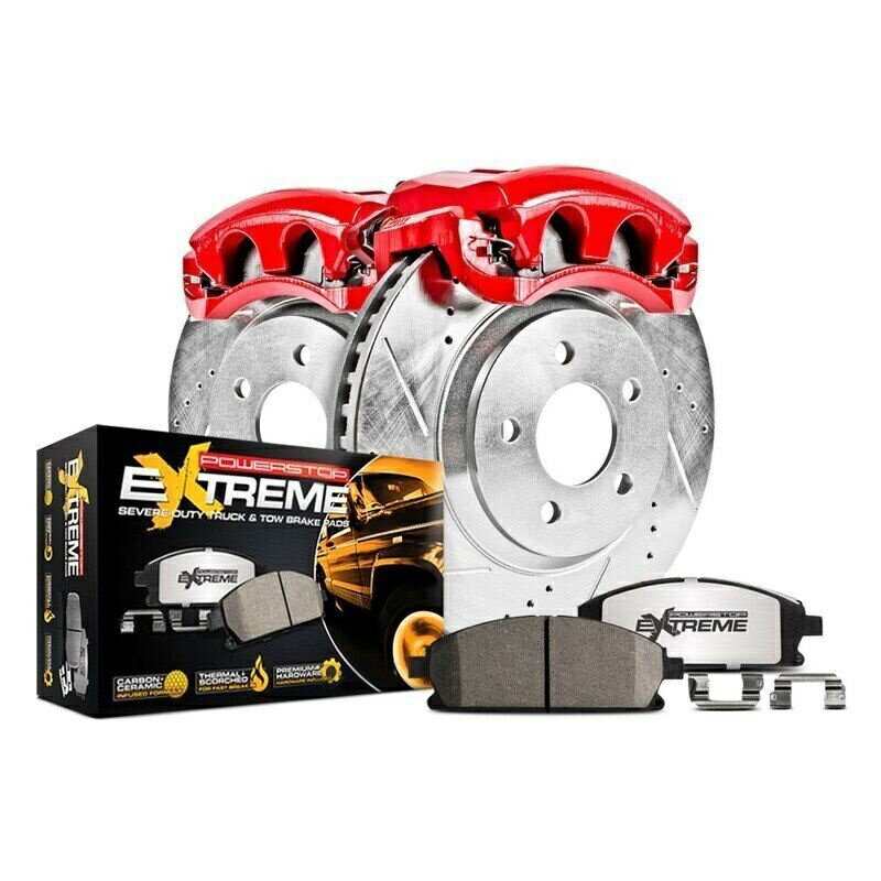 brake disc rotor ハマー用H3 07-10ブレーキキットパワーストップ For Hummer H3 07-10 Brake Kit Power Stop 1-Click Extreme Z36 Truck & Tow Drilled