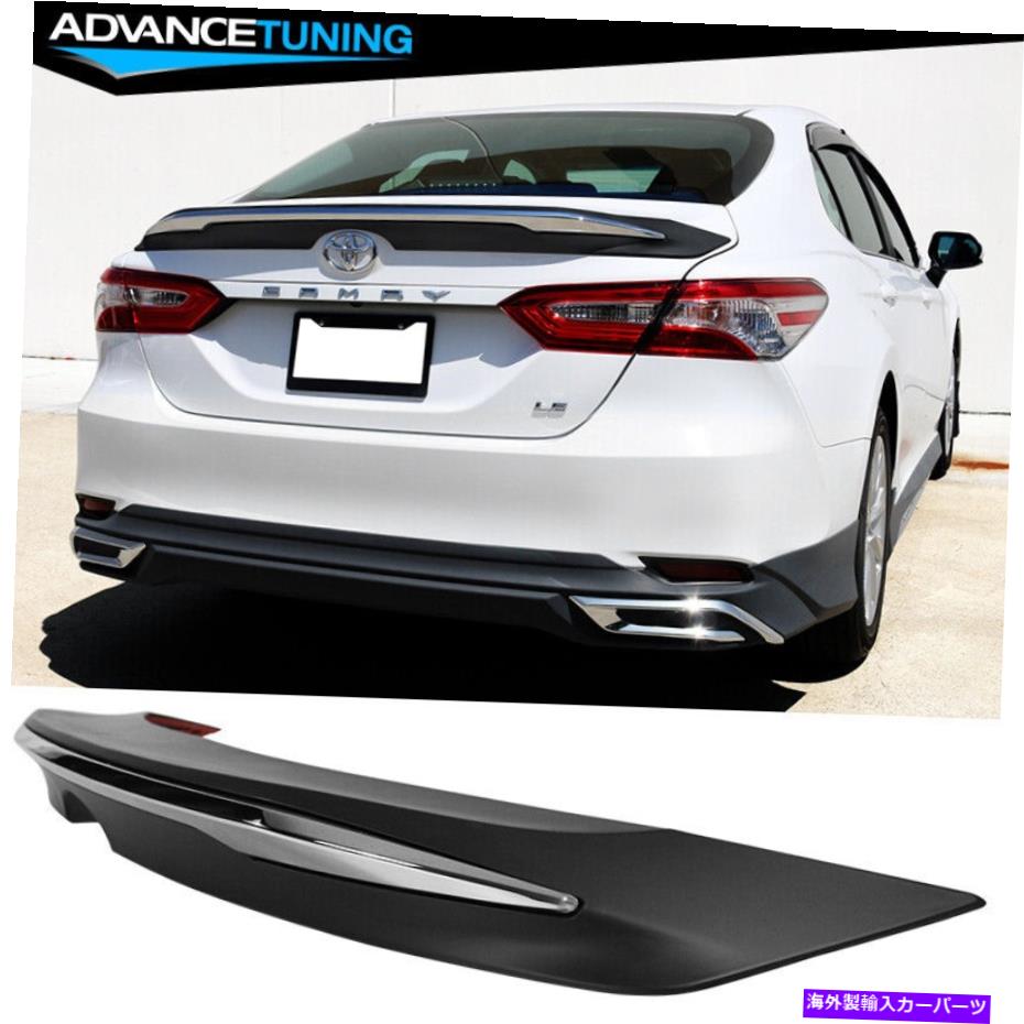 海外製 エアロパーツ フィット18-22トヨタカムリルMDスタイルトランクスポイラー付きクロムトリム Fits 18-22 Toyota Camry LE MD Style Trunk Spoiler w/ Chrome Trim