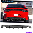 海外製 エアロパーツ フィット15-22ダッジ充電器SRT V3スタイルリアバンパーディフューザー - グロスブラックPP Fits 15-22 Dodge Charger SRT V3 Style Rear Bumper Diffuser - Gloss Black PP(2)