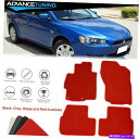 海外製 エアロパーツ フィット08-17三菱ランサーフロアマットライナーフロントリアナイロンレッドカーペット4PCS Fits 08-17 Mitsubishi...