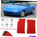 海外製 エアロパーツ 90-97マツダmiata mx5フロアマットライナー左右ナイロンレッドカーペット2pc Fits 90-97 Mazda Miata M...
